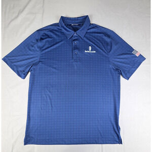 Cutter & Buck Polo Shirt Mens L Blue Ponte Vedra Inn & Club Golf US Flag Patch
